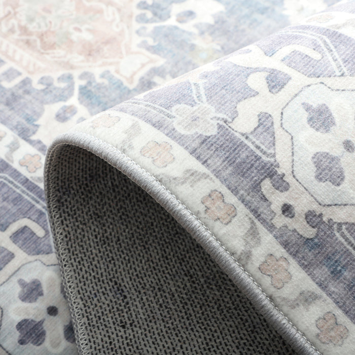 60 Cm X 180 Cm Anna Grey Machine Washable Non Slip Kitchen Mat - Fab Habitat , Machine Washable Kitchen Mats,