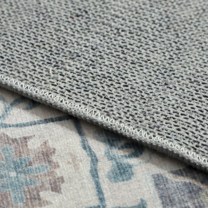 60 Cm X 180 Cm Anna Grey Machine Washable Non Slip Kitchen Mat - Fab Habitat , Machine Washable Kitchen Mats,