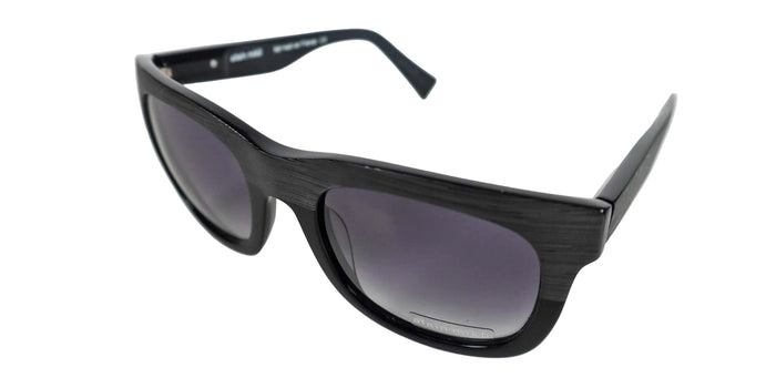 Black sunglasses with gradient lenses on a white background