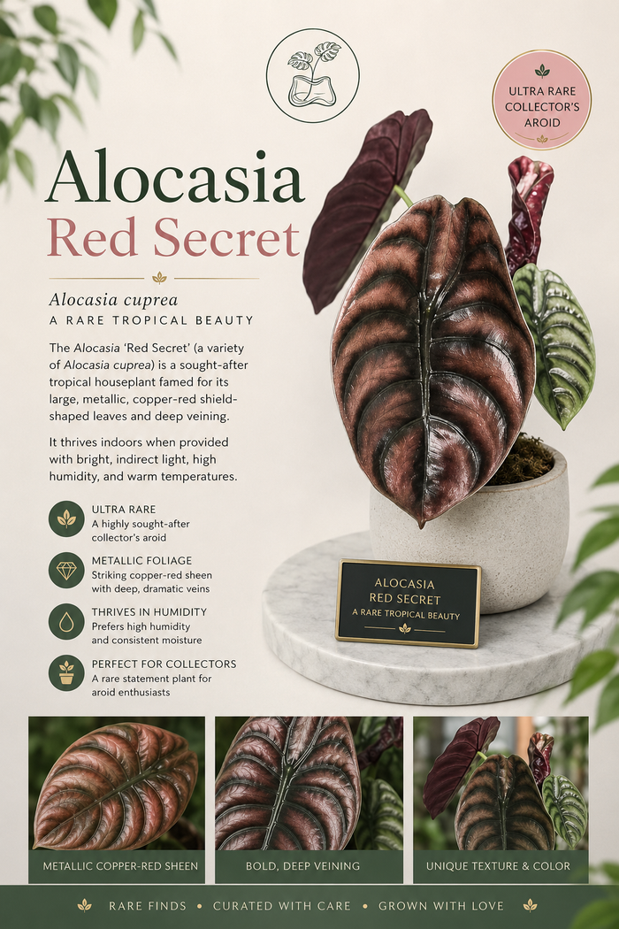 Alocasia Red Secret  Tissue Culture 1 pack