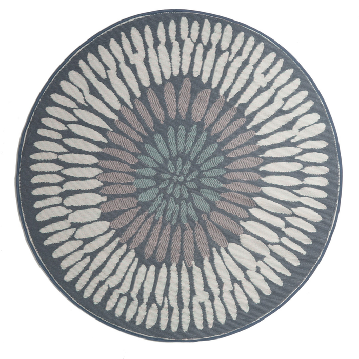 Azores Recycled Plastic Large Round Outdoor Rug - Recycled Plastic Rugs & Mats Fab Habitat