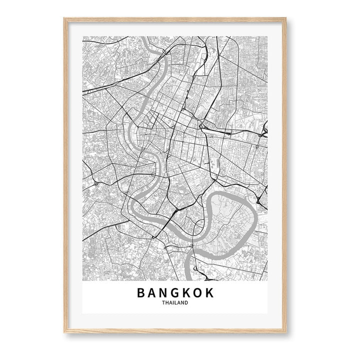 A0 (84.1 x 118.9cm) / Natural Oak Frame / White Border
