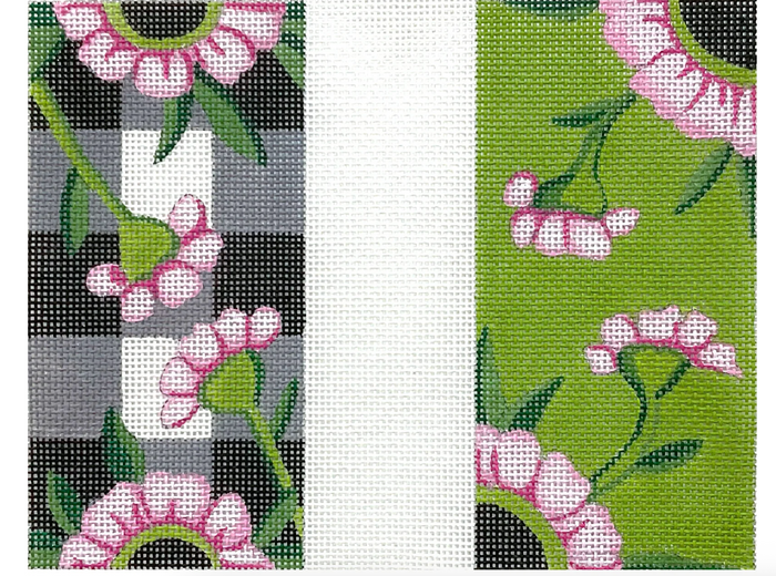 Black Check Floral Eyeglass Case