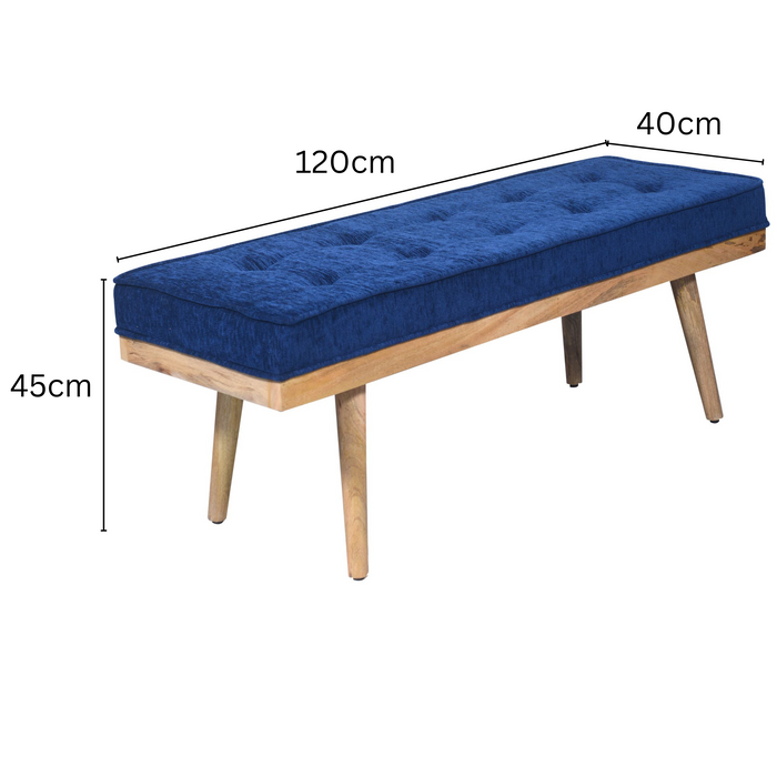 Capella Indigo Blue Fabric Ottoman – Stylish Pouffe – Buy Ottomans Online in Australia