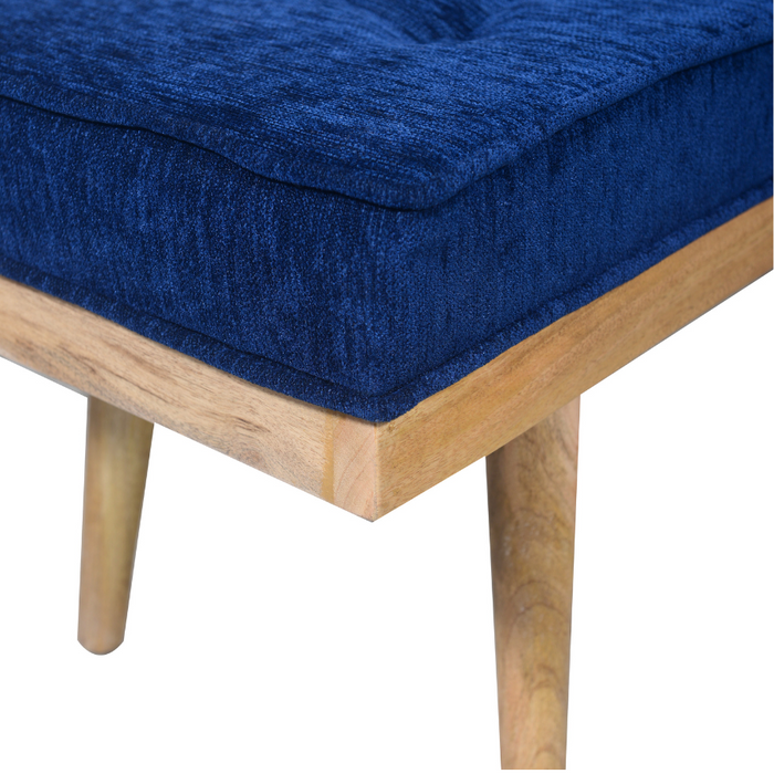 Capella Indigo Blue Upholstered Entryway Bench Seat - 120 Cm - Fab Habitat , Benches,