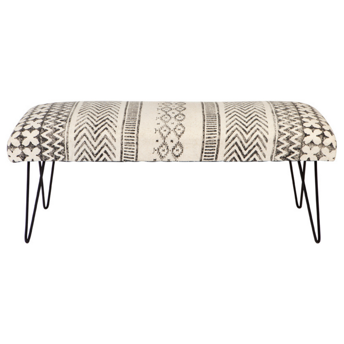 Carina Upholstered Entryway Bench With Hair Pin Legs - 120 Cm - Fab Habitat , Benches,