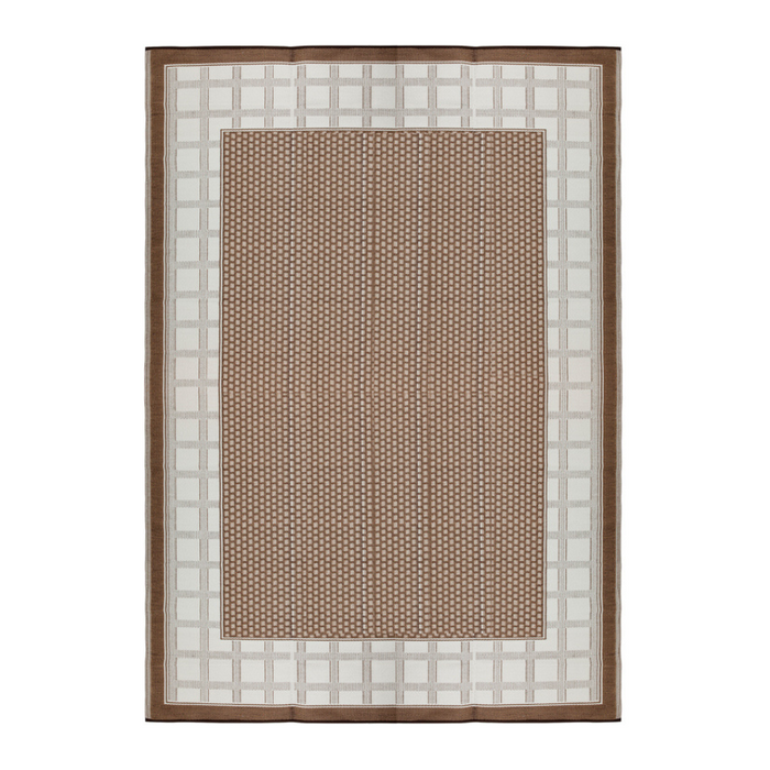 Europa Chestnut & Walnut Brown Geometric Outdoor Picnic Mat - Fab Habitat , Picnic Rugs,