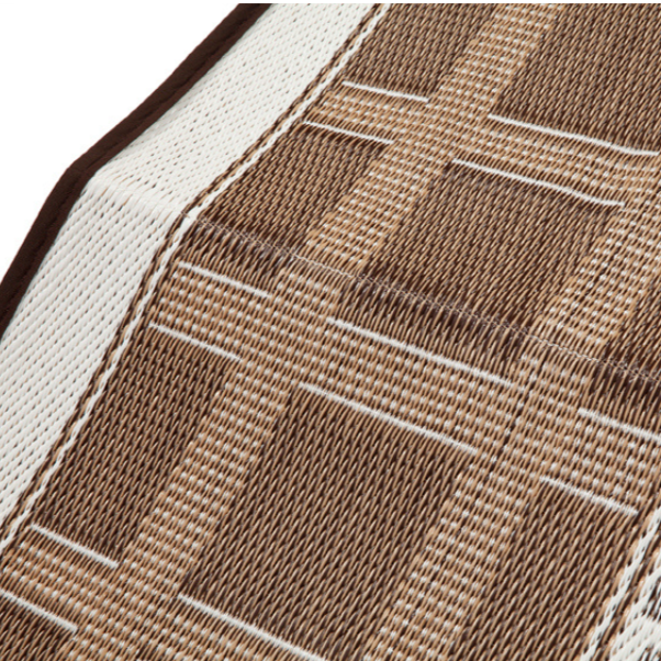 Europa Chestnut & Walnut Brown Geometric Recycled Plastic Reversible Outdoor Rug - Fab Habitat , Recycled Plastic Rugs & Mats,