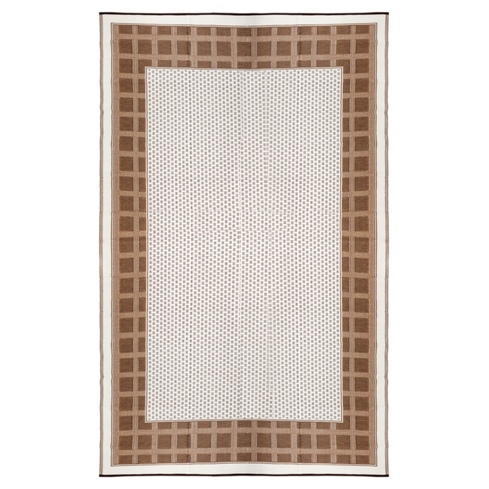 Europa Chestnut & Walnut Brown Geometric Outdoor Picnic Mat - Fab Habitat , Picnic Rugs,