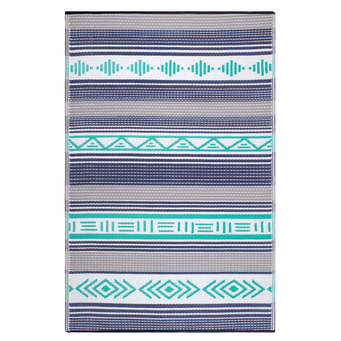 Ibiza Multicoloured Recycled Plastic Reversible Large Outdoor Rug - Fab Habitat , Recycled Plastic Rugs & Mats,