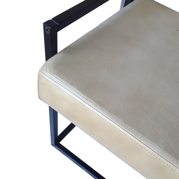 Jal Beige Genuine Leather Seat Bench - 120 CM - Fab Habitat , Benches,