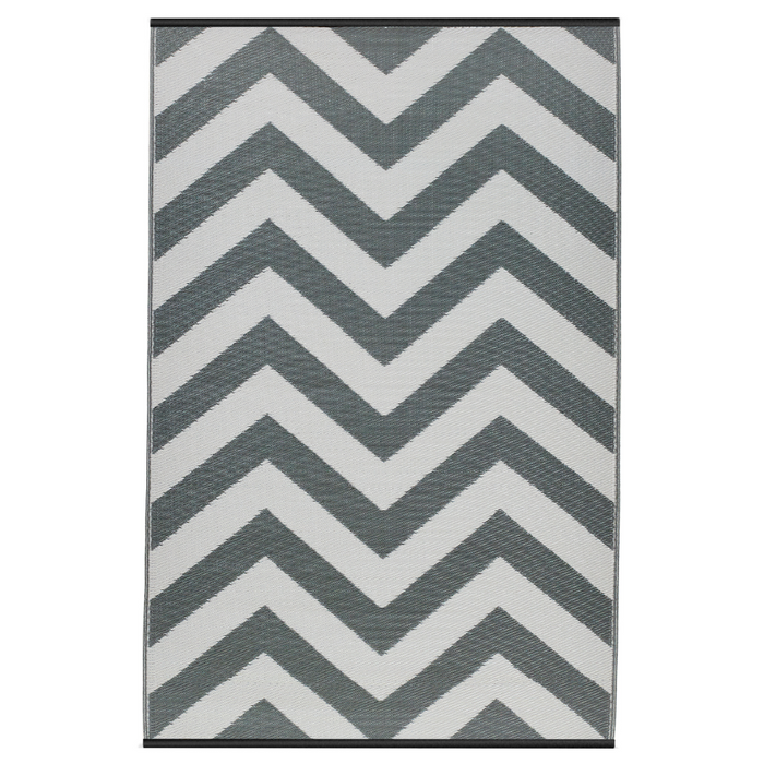 Laguna Paloma and White Chevron Large Outdoor Rug - Fab Habitat , Recycled Plastic Rugs & Mats,