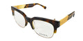 Tortoiseshell eyeglasses with gold accents on a white background, featuring the brand 'LEATA'.