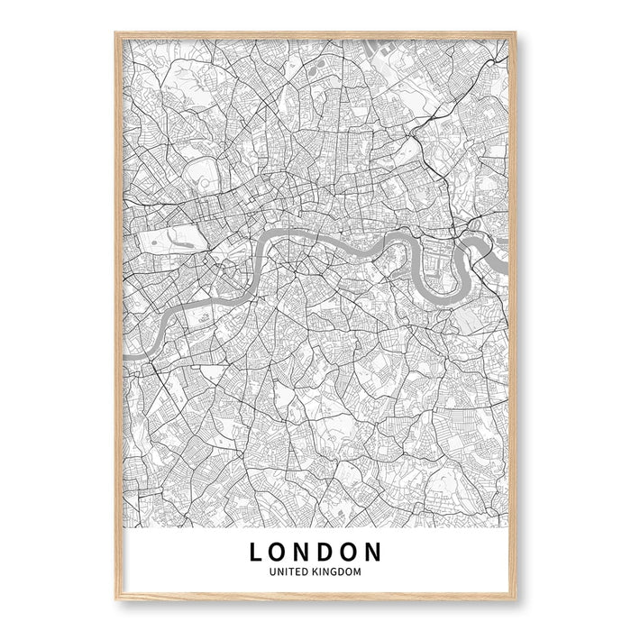 A0 (84.1 x 118.9cm) / Natural Oak Frame / No Border
