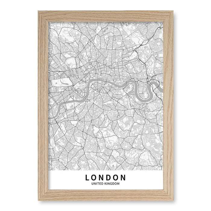 A4 (21 x 29.7cm) / Natural Oak Frame / No Border
