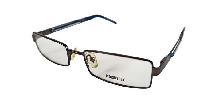 Pair of glasses with 'Morrissey' branding on a white background