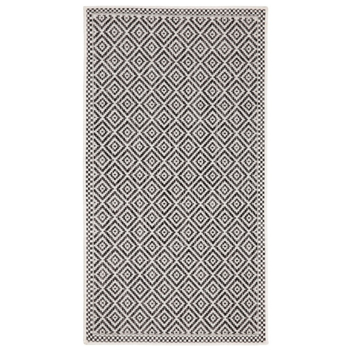Moti Black and White Diamond Polypropylene Outdoor Rug - Outdoor Rugs Fab Habitat