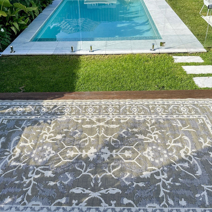 Nain Beige Recycled Plastic Reversible Large Outdoor Rug - Recycled Plastic Rugs & Mats Fab Habitat