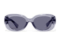 Translucent Grey Rounded Rectangle Frame. Slighlty oversized, thick frames. Asian fit low bridge fit sunglasses