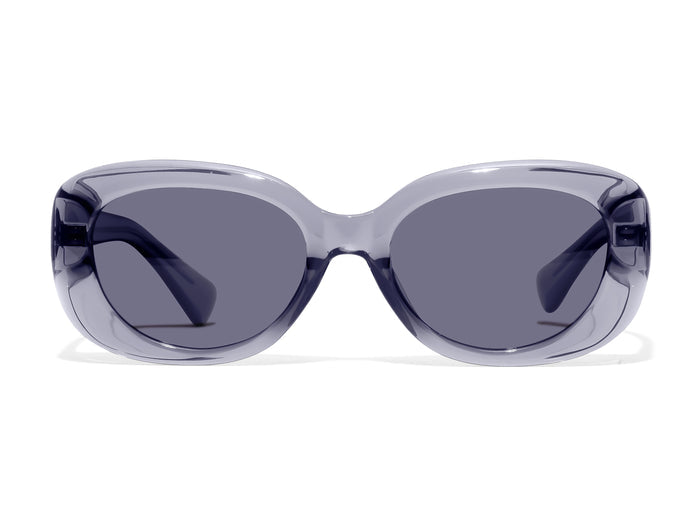 Translucent Grey Rounded Rectangle Frame. Slighlty oversized, thick frames. Asian fit low bridge fit sunglasses