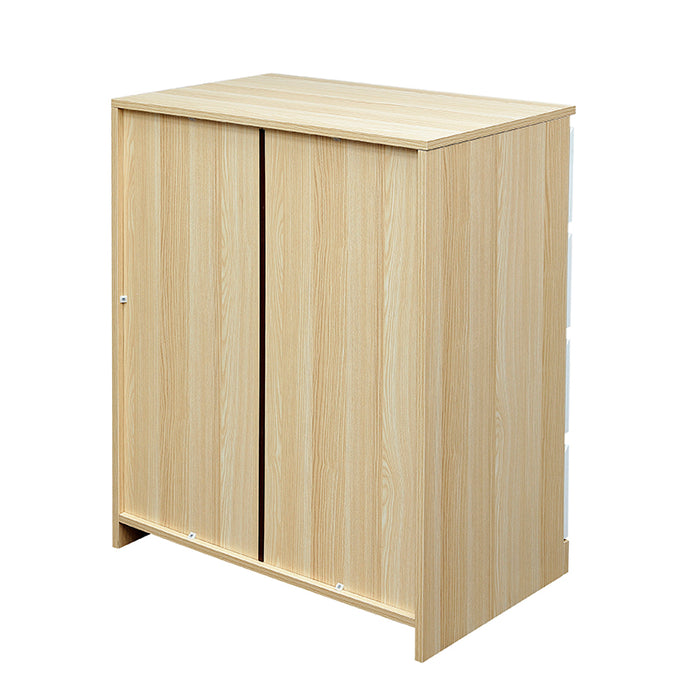Raka White and Natural 4 Drawers Chest Tallboy - Fab Habitat , Chest Of Drawers,