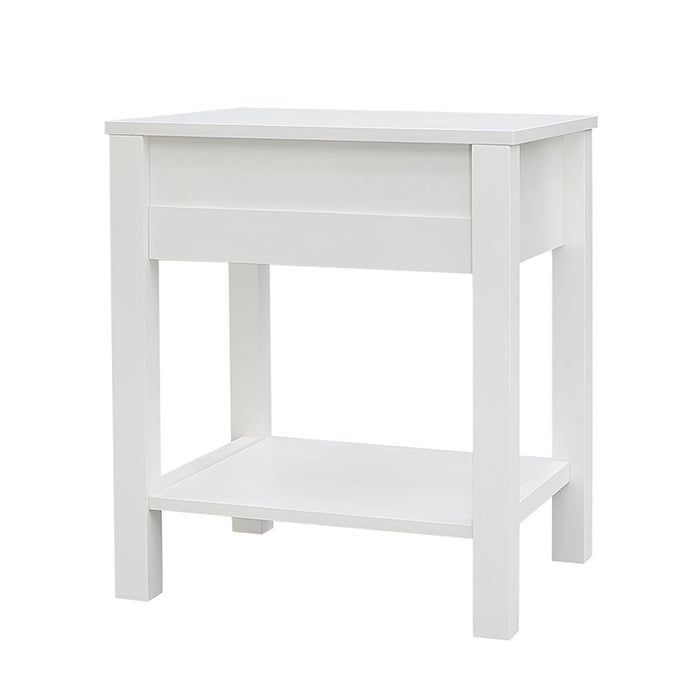 Safi White Bedside Table with 1 Drawer - Fab Habitat , Side Tables,
