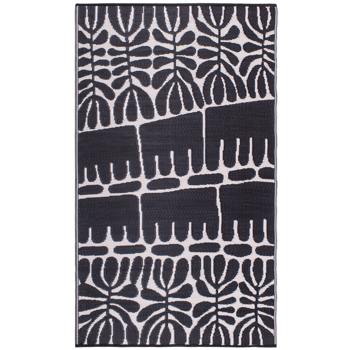 Serowe Black and White Waterproof Large Outdoor Rug - Fab Habitat , Recycled Plastic Rugs & Mats,