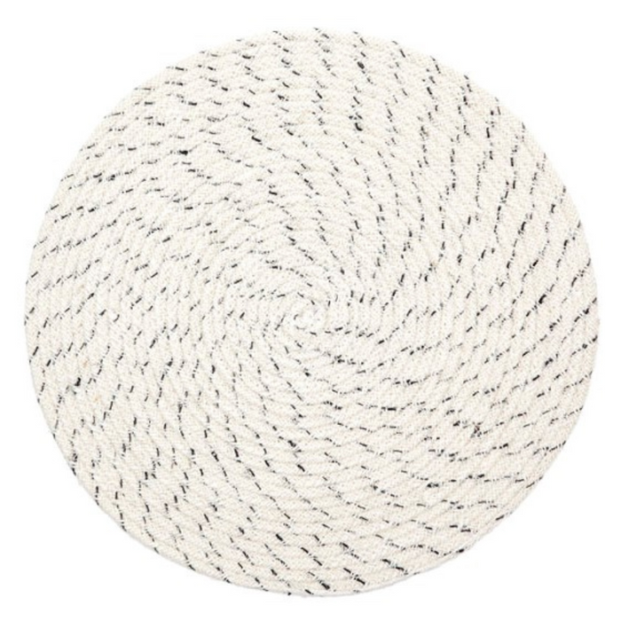 Set Of 4 Dove Ivory Braided 35 cm Jute Round Placemat - Fab Habitat , Placemats,