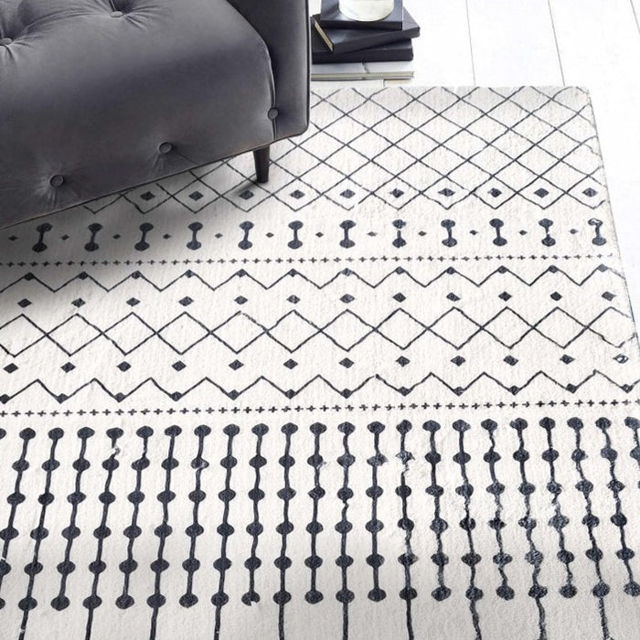 Skon Ivory Machine Made Tribal Modern Area Rug - Fab Habitat , Soft And Plush Turkish Rugs,