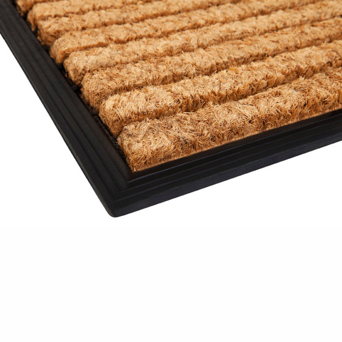 Stripes Rubber Bordered Coir Doormat - Fab Habitat , Doormats,