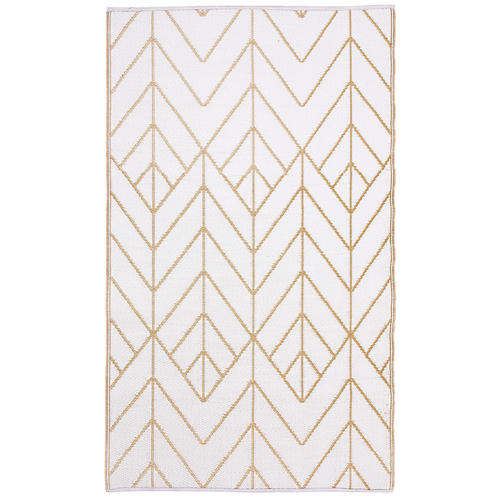 Sydney Gold and Cream Modern Outdoor Large Rug - Fab Habitat , Recycled Plastic Rugs & Mats,