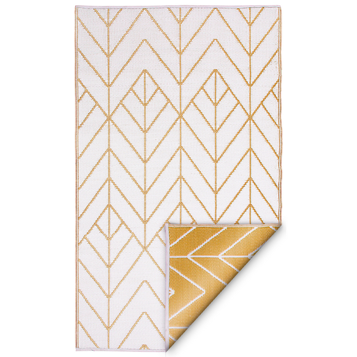 Sydney Gold and Cream Modern Outdoor Large Rug - Fab Habitat , Recycled Plastic Rugs & Mats,