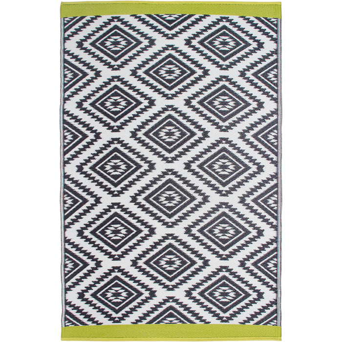Valencia Grey and White Diamond Area Rug - Fab Habitat , Recycled Plastic Rugs & Mats,