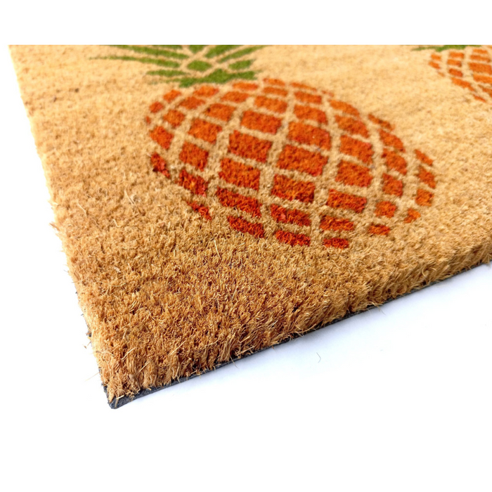 Welcome Pineapple PVC Backed Coir Doormat - Fab Habitat , Doormats,