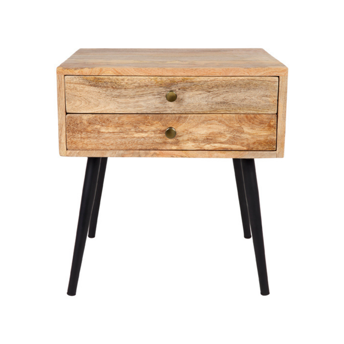 Zen Mango Wood Modern Rectangle Storage Side Table Fab Habitat